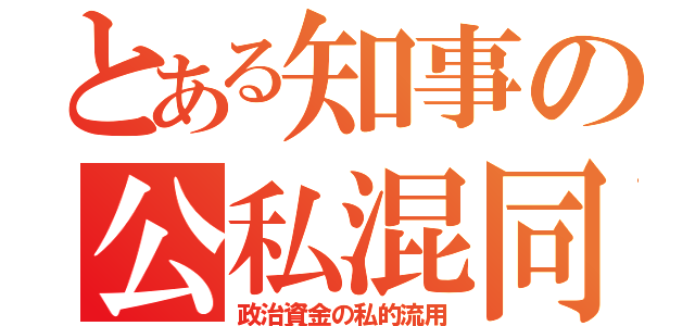 とある知事の公私混同疑惑（政治資金の私的流用）