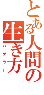 とある人間の生き方（ハゲラー）