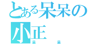 とある呆呆の小正（呆呆）