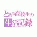 とある高校生の生活記録（ライフドキュメント）