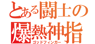 とある闘士の爆熱神指（ゴッドフィンガー）