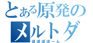 とある原発のメルトダウン（ぽぽぽぽ～ん）