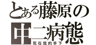 とある藤原の中二病態（死在我的手下）