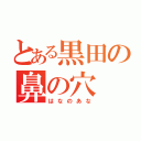 とある黒田の鼻の穴（はなのあな）