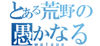 とある荒野の愚かなる豚（ｗａｔａｇｅ）