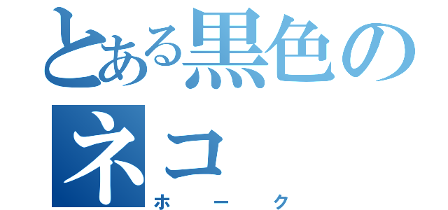 とある黒色のネコ（ホーク）