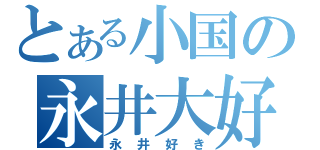 とある小国の永井大好（永井好き）