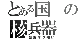 とある国の核兵器（朝鮮マジ嫌い）