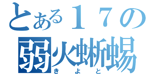 とある１７の弱火蜥蜴（きよと）