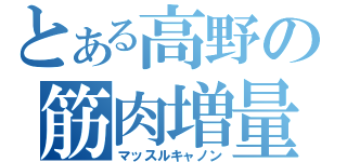 とある高野の筋肉増量（マッスルキャノン）