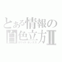 とある情報の白色立方Ⅱ（ホワイトボックス）