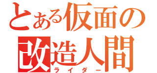 とある仮面の改造人間（ライダー）