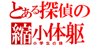 とある探偵の縮小体躯（小学生の体）