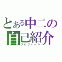 とある中二の自己紹介（プロフィール）