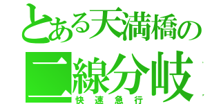 とある天満橋の二線分岐（快速急行）