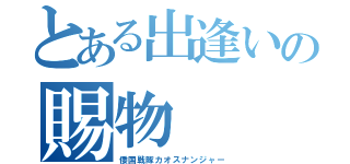 とある出逢いの賜物（倭国戦隊カオスナンジャー）