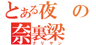 とある夜の奈裏梁（ナリヤン）