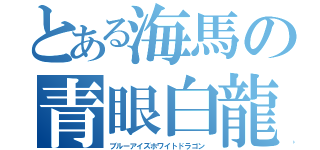 とある海馬の青眼白龍（ブルーアイズホワイトドラゴン）