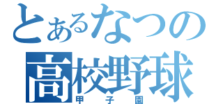 とあるなつの高校野球（甲子園）