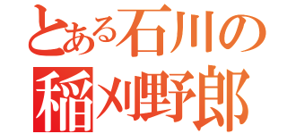 とある石川の稲刈野郎（）