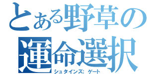 とある野草の運命選択（シュタインズ；ゲート）