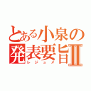 とある小泉の発表要旨Ⅱ（レジュメ）