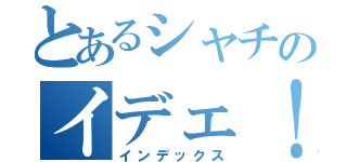 とあるシャチのイデェ！！（インデックス）