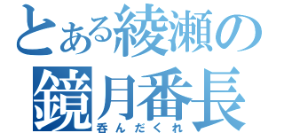 とある綾瀬の鏡月番長（呑んだくれ）