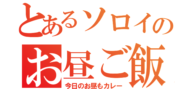 とあるソロイのお昼ご飯（今日のお昼もカレー）