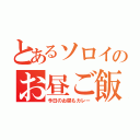 とあるソロイのお昼ご飯（今日のお昼もカレー）