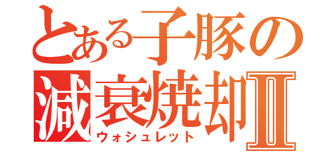 とある子豚の減衰焼却Ⅱ（ウォシュレット）