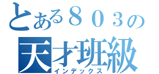 とある８０３の天才班級（インデックス）