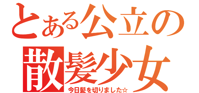 とある公立の散髪少女（今日髪を切りました☆）