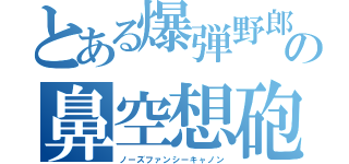 とある爆弾野郎の鼻空想砲（ノーズファンシーキャノン）