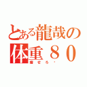 とある龍哉の体重８００キロ（痩せろ〜）