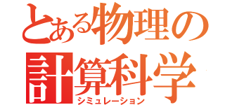 とある物理の計算科学（シミュレーション）