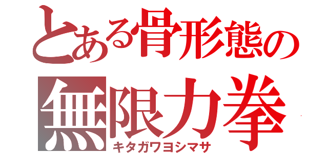 とある骨形態の無限力拳（キタガワヨシマサ）