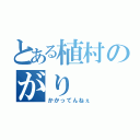 とある植村のがり（かかってんねぇ）