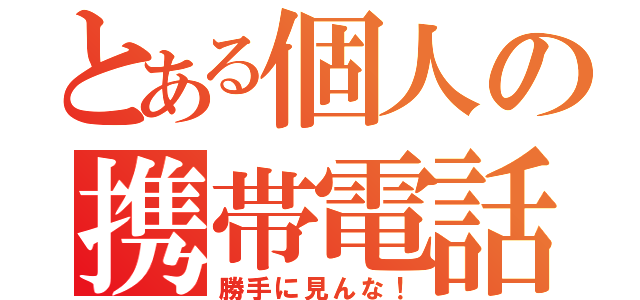 とある個人の携帯電話（勝手に見んな！）