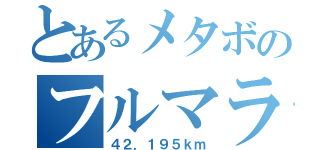 とあるメタボのフルマラソン（４２．１９５ｋｍ）