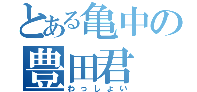 とある亀中の豊田君（わっしょい）