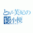 とある芙妃の寝小便（またかよ！！）