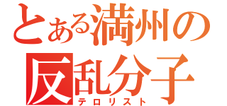 とある満州の反乱分子（テロリスト）