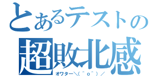 とあるテストの超敗北感（オワタ―＼（＾ｏ＾）／）