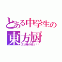 とある中学生の東方厨（文は俺の嫁ェ‼︎）