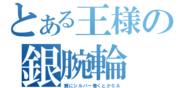 とある王様の銀腕輪（腕にシルバー巻くとかＳＡ）