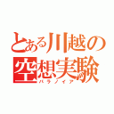 とある川越の空想実験（パラノイア）