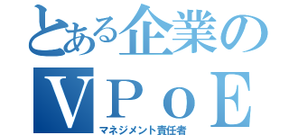 とある企業のＶＰｏＥ（マネジメント責任者）