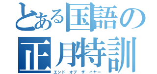 とある国語の正月特訓（エンド　オブ　ザ　イヤー）