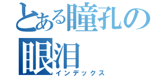 とある瞳孔の眼泪（インデックス）